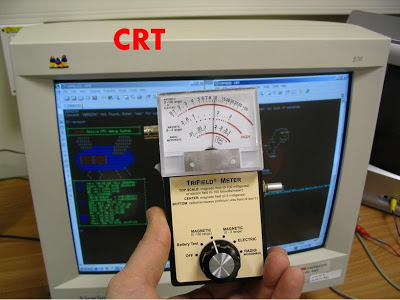 רמות גבוהות של שדה מגנטי בתדר נמוך ממסך CRT ישן