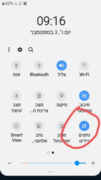 תקשורת נתונים מאופשרת = הסלולרי משדר רוב הזמן